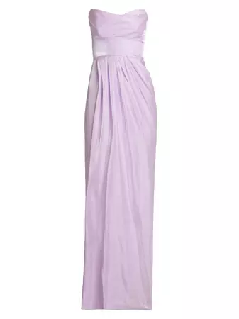 Shop Lela Rose Strapless Draped Gown | Saks Fifth Avenue