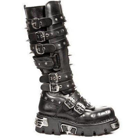 mens goth leather and metla boots - Google Search