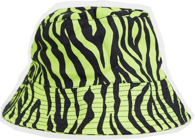 neon zebra print bucket hat