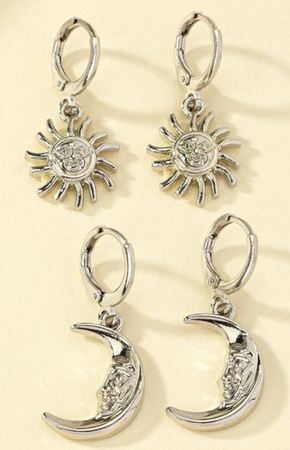 gold & silver celestial earrings