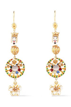 Gold-tone, crystal and resin earrings | DOLCE & GABBANA