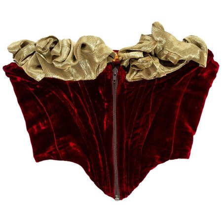 Vivienne Westwood 'Voyage to Cythera' red velvet corset, fw 1989 For Sale at 1stdibs