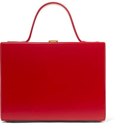 Rear Window Overnight Mini Glossed-leather Tote - Red