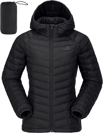 Amazon.com: CAMELSPORTS Women's Down Jacket Hooded Winter Light Weight Short Puffer Coats with Thermal Heat Reflective Lining Packable Warm Windproof Ladies Parka Fashion : Clothing, Shoes & Jewelry
