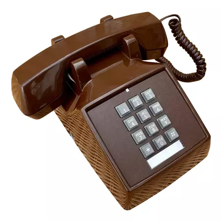 1980s Chocolate Brown Touchtone Phone | Chairish