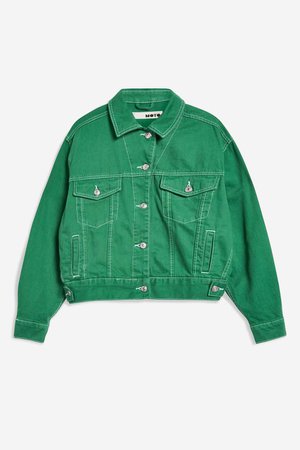Jean jacket green topshop