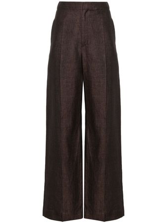 LOEWE high-waisted Linen Trousers - Farfetch