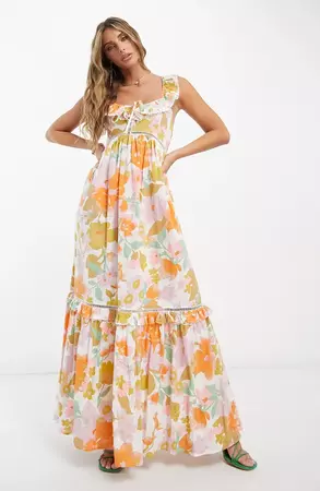 ASOS DESIGN Floral Ruffle Maxi Dress | Nordstrom
