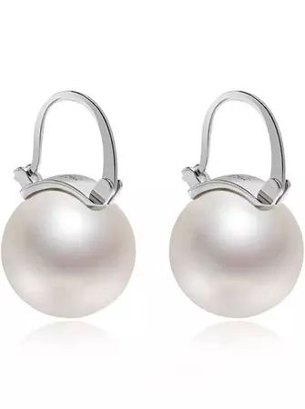 silver lever Pearl earrings - Google Search