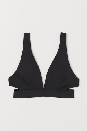 Padded Triangle Bikini Top - Black