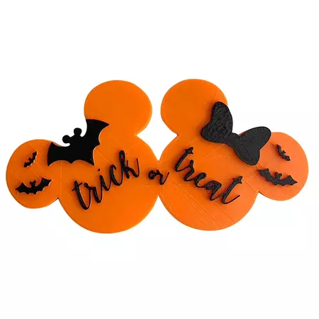 Mickey and Minnie Trick Or Treat Sign Handmade Halloween Decoration Sculpture for Home Decoration - Walmart.com