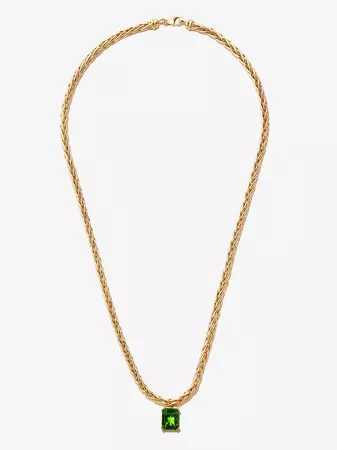 Yvonne Léon 9kt Yellow Gold Emerald Necklace - Farfetch