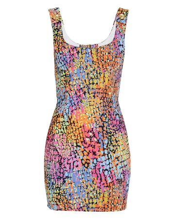 Dundas Rainbow Dot Neoprene Mini Dress | INTERMIX®