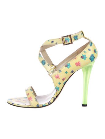 Versace Floral Leather Sandals - Shoes - VES43872 | The RealReal