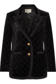 Gucci | Faux pearl and Swarovski crystal-embellished devoré-velvet jacket | NET-A-PORTER.COM