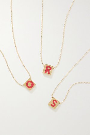Gold Initial This gold-plated and enamel necklace | Roxanne Assoulin | NET-A-PORTER