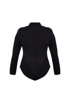 Plus Black Roll Neck Long Sleeve Bodysuit | PrettyLittleThing