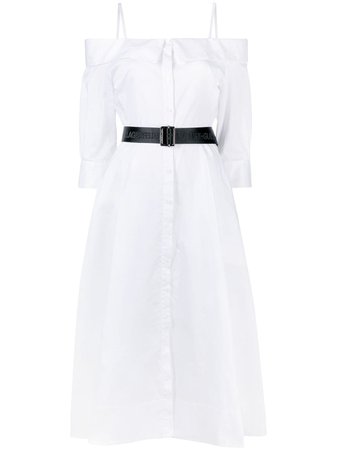 Shop Karl Lagerfeld cold shoulder shirt dress with Express Delivery - FARFETCH
