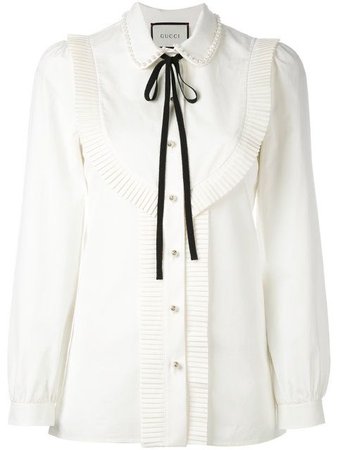 GUCCI pleated trim blouse