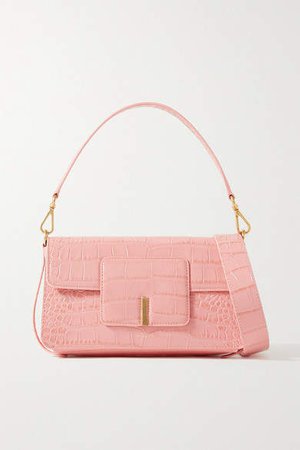 Georgia Croc-effect Leather Shoulder Bag - Pink
