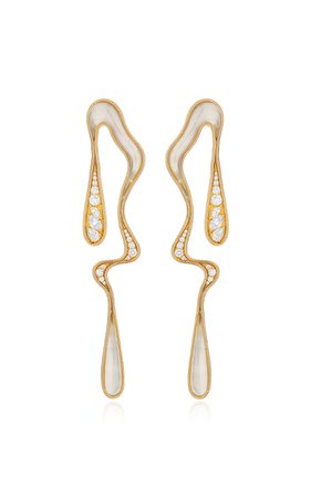 Stream 18k Yellow Gold Diamond, Quartz Earrings By Fernando Jorge | Moda Operandi