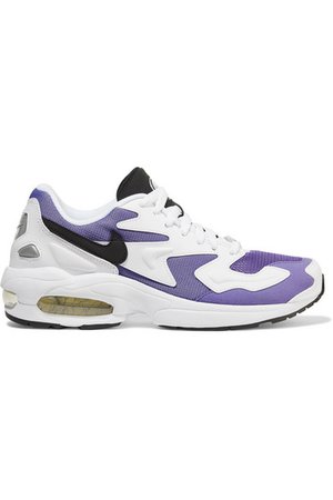 Nike | Air Max2 Light mesh, faux leather and suede sneakers | NET-A-PORTER.COM