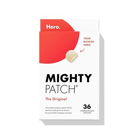 Amazon.com: Mighty Patch Original from Hero Cosmetics - Hydrocolloid Acne Pimple Patch for Covering Zits and Blemishes, Spot Stickers for Face and Skin, Vegan-friendly and Not Tested on Animals (36 Count) : Beauty & Personal Care