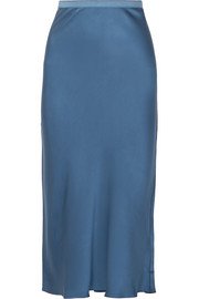 Anine Bing | Bailey asymmetric silk-charmeuse midi skirt | NET-A-PORTER.COM