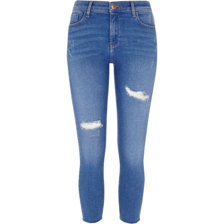 Petite blue Amelie super skinny ripped jeans - Skinny Jeans - Jeans - women