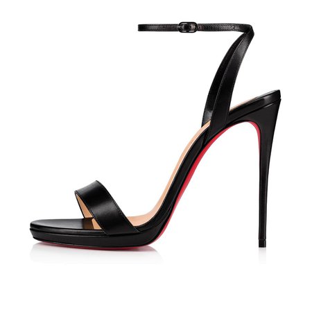 loubi queen 120 black nappa leather sandals