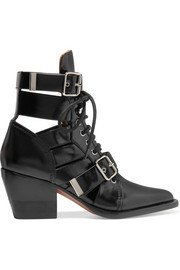 Chloé | Rylee glossed-leather ankle boots | NET-A-PORTER.COM