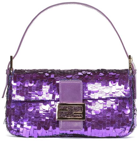 FENDI Purple Sequin Handbag