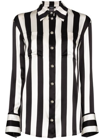 Balmain Striped Silk Shirt - Farfetch