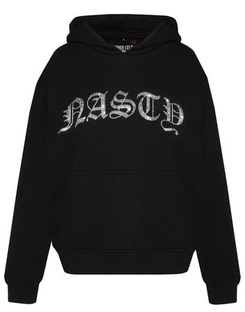 *clipped by @luci-her* Nasty Rhinestone Black Unisex Hoodie