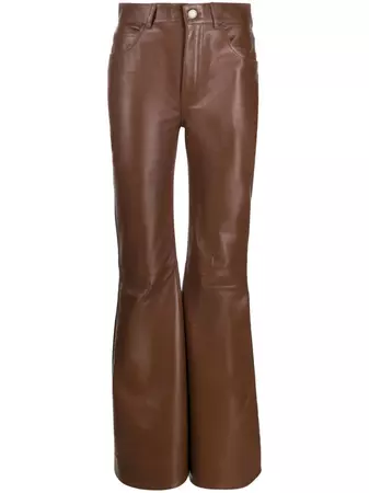 Chloé Flared Leather Trousers - Farfetch
