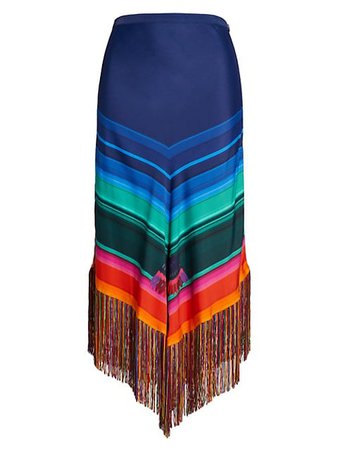 Shop Farm Rio Rainbow Macaw Fringe Skirt | Saks Fifth Avenue