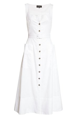SALONI Bibba Sleeveless Cotton & Linen Dress | Nordstrom