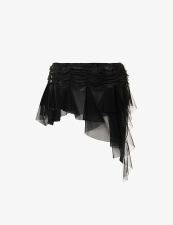ESTER MANAS - Ruched low-rise stretch-woven mini skirt | Selfridges.com
