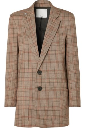 Tibi | James embellished checked woven blazer | NET-A-PORTER.COM