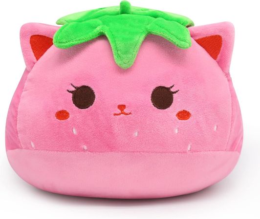 Amazon.com: KOPHINYE Strawberry Cat Plush - 8 Inch Kawaii Strawberry Cat Pillow, Cute Pink Cat Stuffed Animal Plush, Pink Cat Plush Toy Birthday, Party Gift for Kids Girlfriend and Sisters : Toys & Games