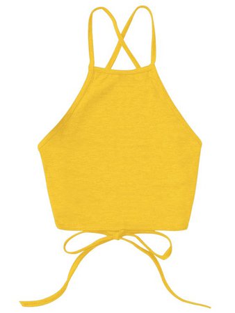 Opened back cropped tank top