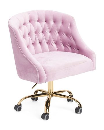 Vivian Velvet Office Chair in 2020 | Velvet office chair Pink