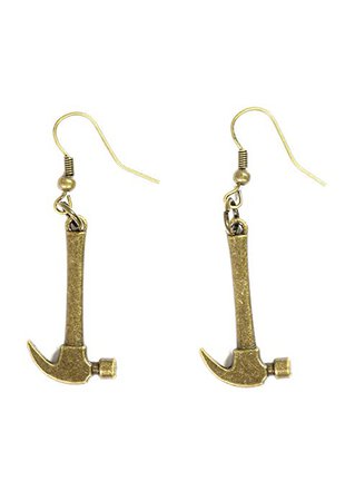 Amazon.com: Hammer Earrings Vintage Gold Tone Work Tools EG58 Fashion Jewelry: Jewelry