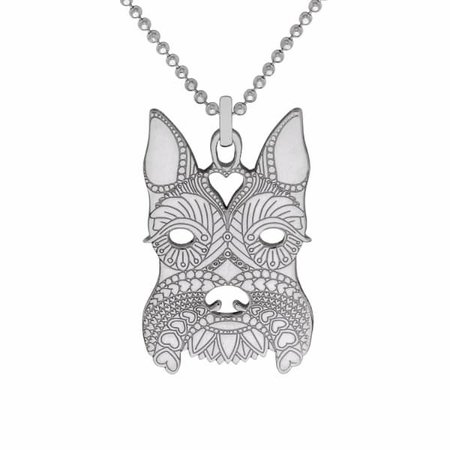 Silver Schnauzer Pendant Necklace | CarterGore | Wolf & Badger