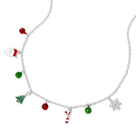 Claire's Christmas tree, Santa, Candy Cane & Snowflake Necklace