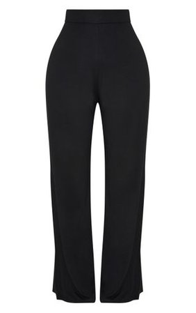 Shape Black Jersey Wide Leg Pants | Curve | PrettyLittleThing USA