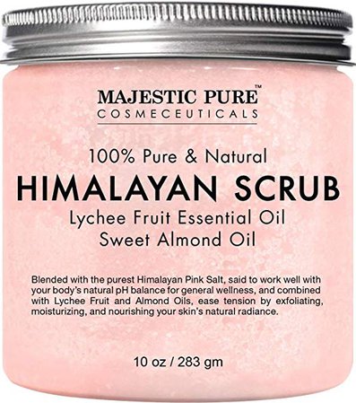 Amazon.com : Majestic Pure Himalayan Salt Body Scrub with Lychee Essential Oil, All Natural Scrub to Exfoliate & Moisturize Skin, 10 oz : Beauty