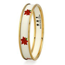 Halcyon Days Green Bow on Red Bangle | Halcyon Days Bangles | Bracelets | Jewelry | ScullyandScully.com