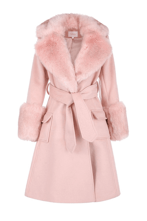 pink fur coat jacket winter