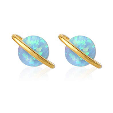 LaoNato Blue Opal Planet Earrings